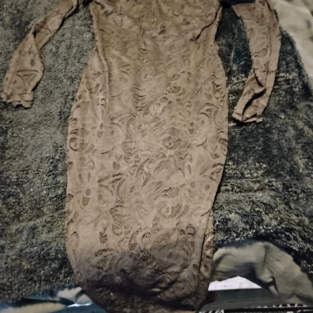 H&M BlackLace Long Sleeve Low Back Dress